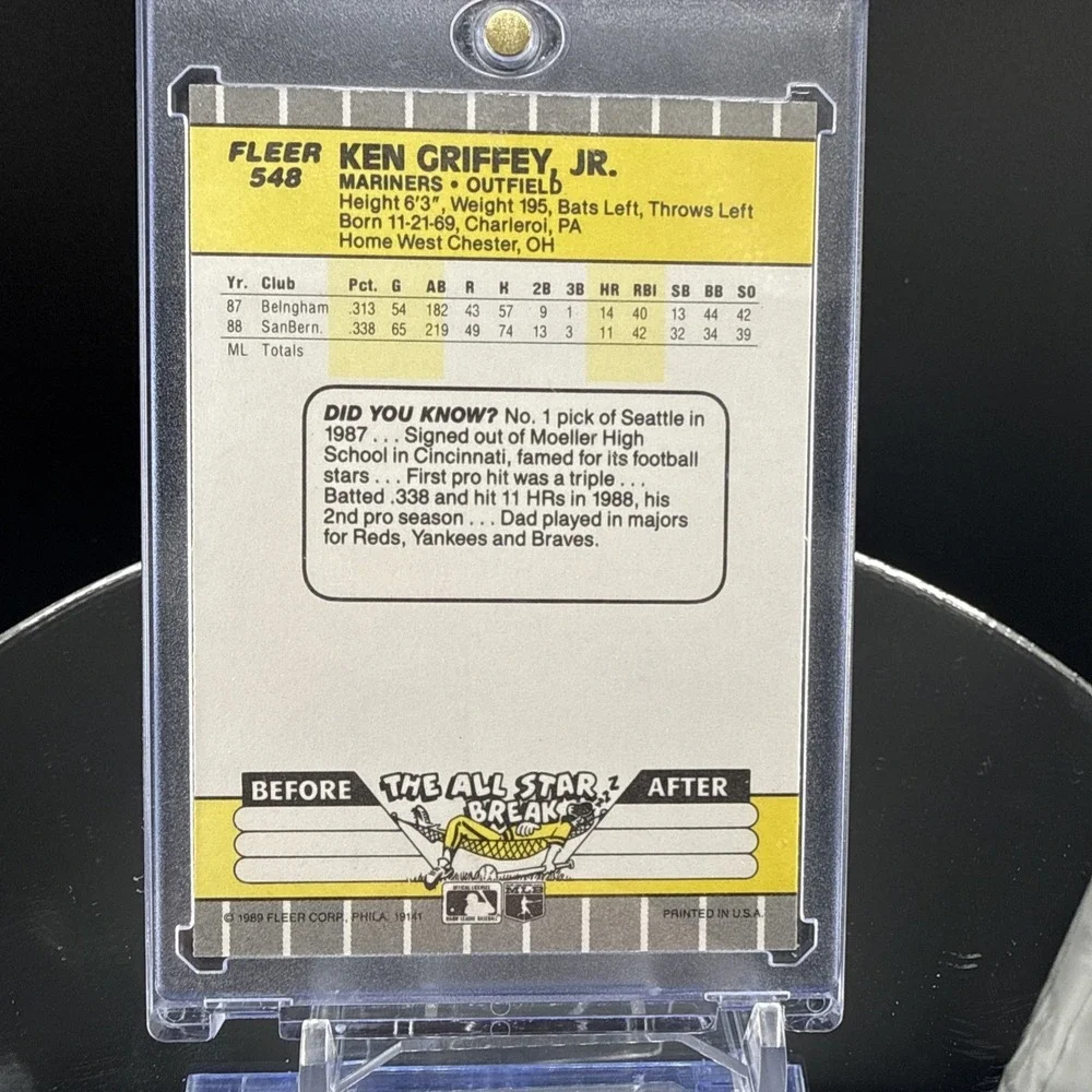 1989 Fleer -Break #548 Ken Griffey Jr. RC